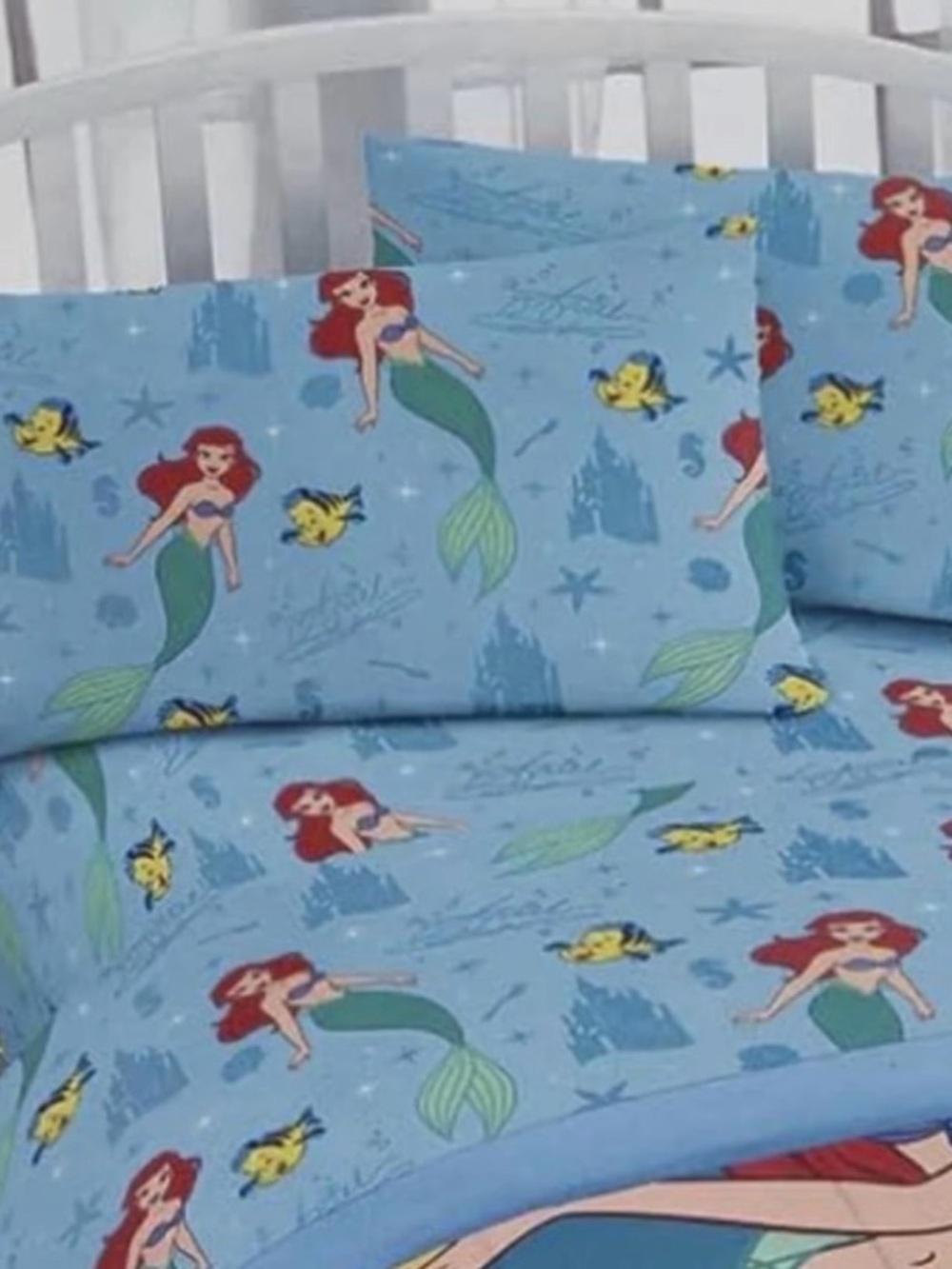 Ariel Little Mermaid Twin Sheet Set - Blue